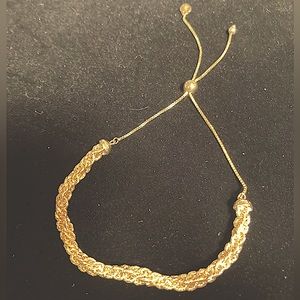 10K yellow gold twisted box link adjustable bracelet